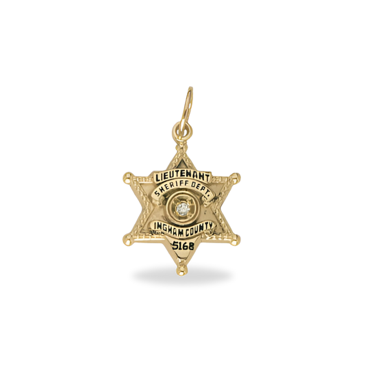 Ingham County Sheriff Department Small Badge Pendant - Gold