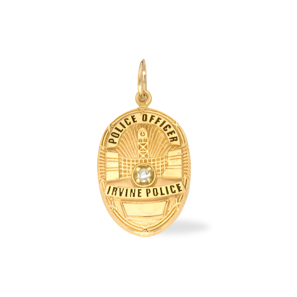 Irvine Police Department Medium Badge Pendant - Gold