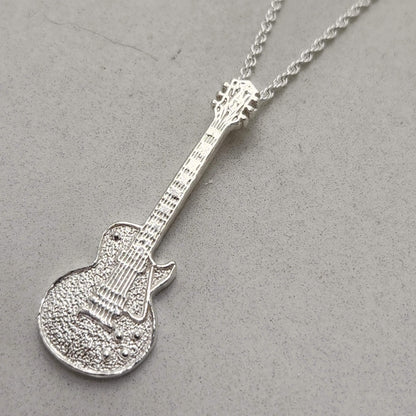 Les Paul Guitar Pendant / Necklace  / Charm - Silver & Gold