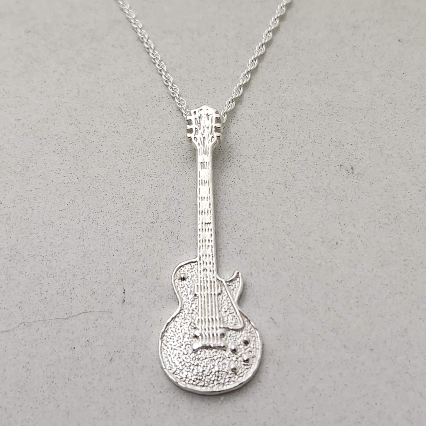 Les Paul Guitar Pendant / Necklace  / Charm - Silver & Gold
