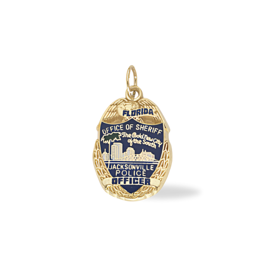 Jacksonville Police Department Medium Badge Pendant - Gold