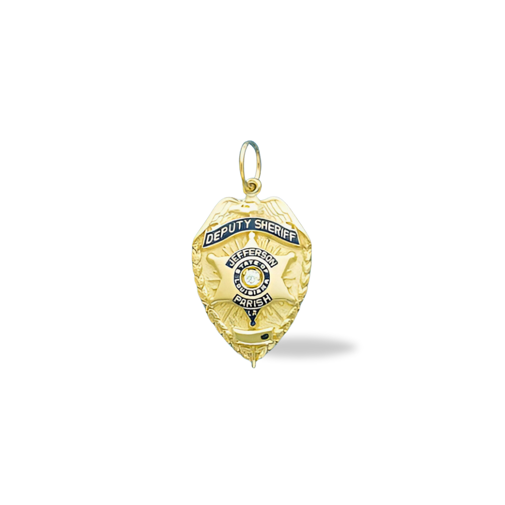 Jefferson Parish Sheriff Department Medium Badge Pendant - Gold