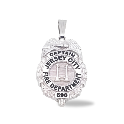 Jersey City Fire Department Badge Pendant / Charm