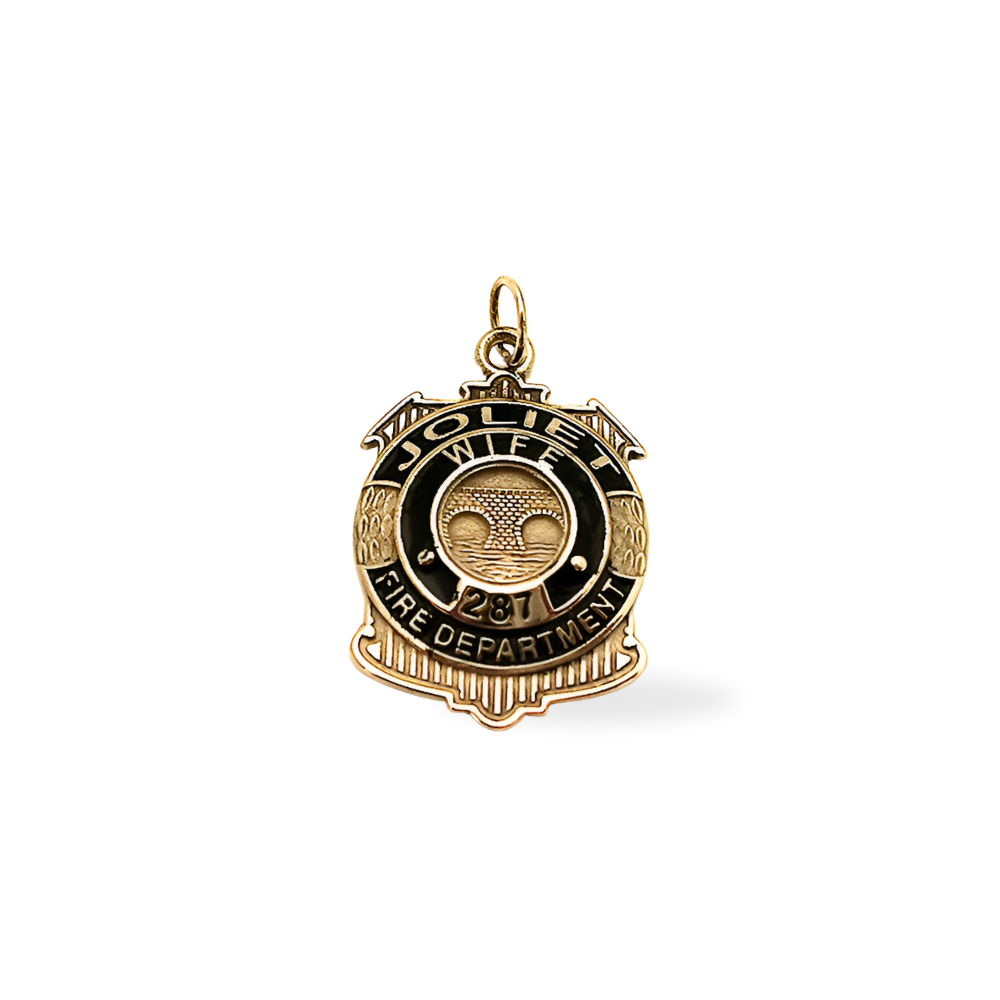 Joliet Fire Department Badge Pendant - Gold