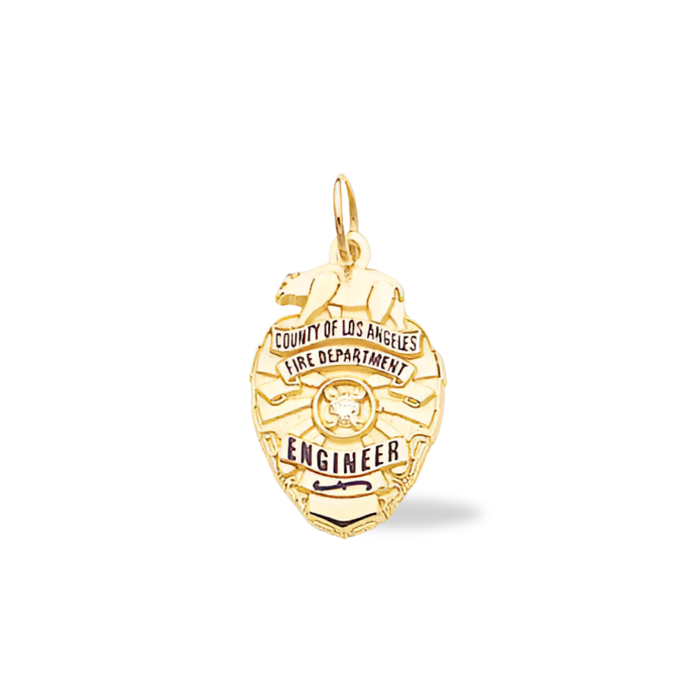 LACFD Medium Badge Pendant - Gold