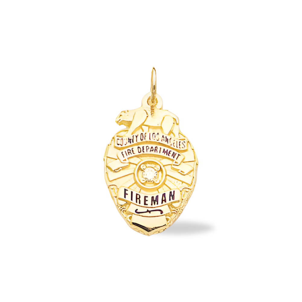 LACFD Medium Badge Pendant - Gold