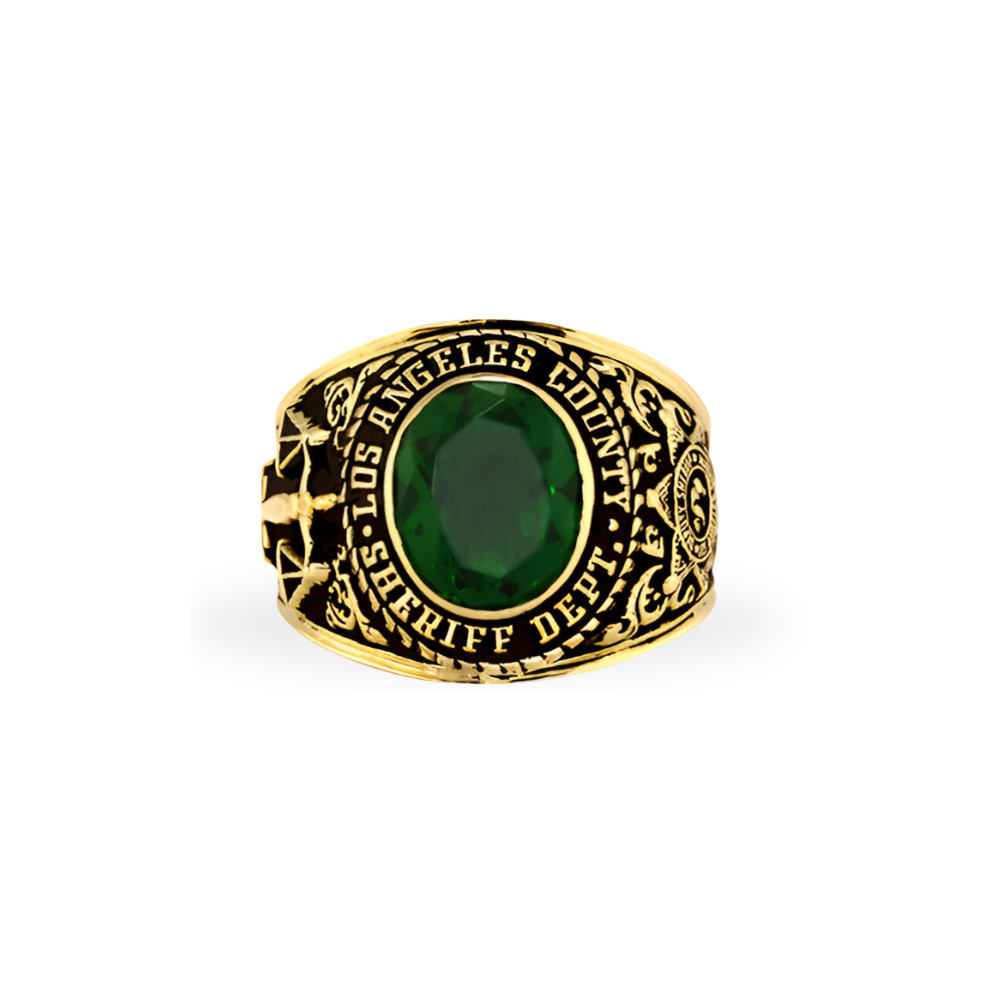 LACSD Classic Badge Ring With Gemstone