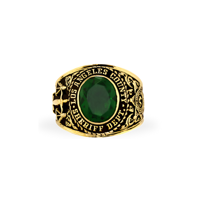 LACSD Classic Badge Ring With Gemstone