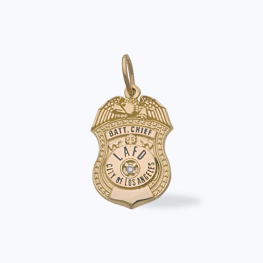 LAFD Badge Medium Pendant - Batt Chief