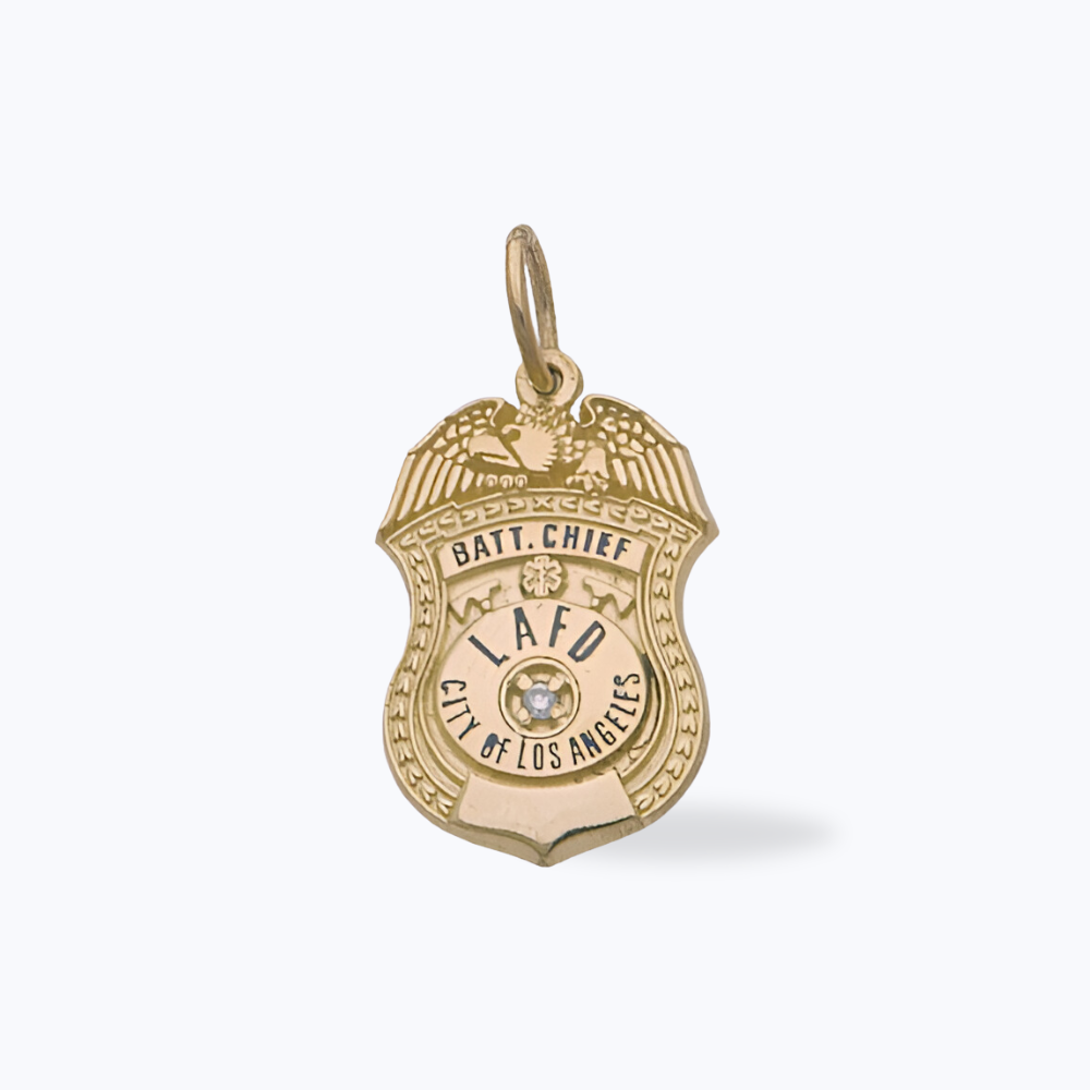 LAFD Badge Small Pendant - Batt Chief