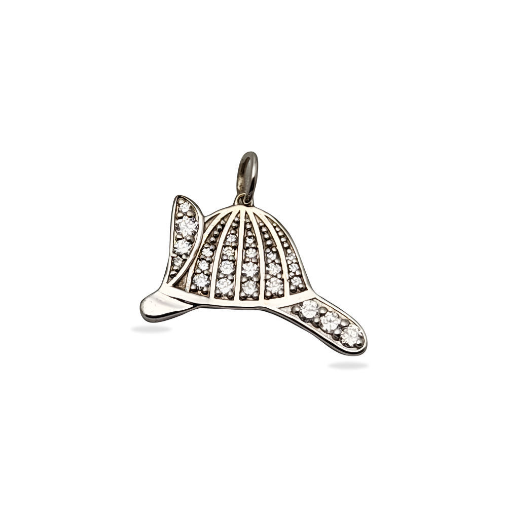 Diamond Firefighters Helmet Hat Pendant