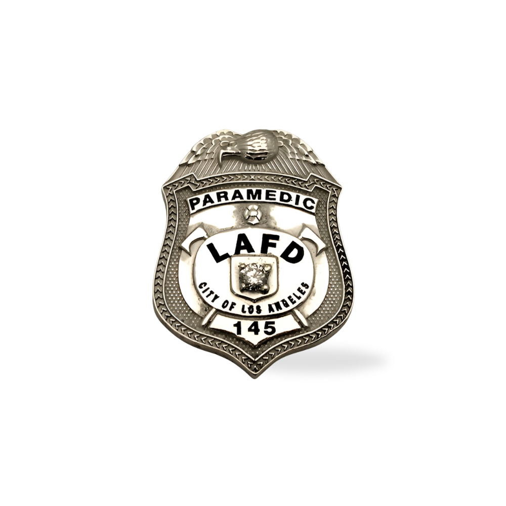 LAFD Large Badge Pin Pendant - Sterling Silver