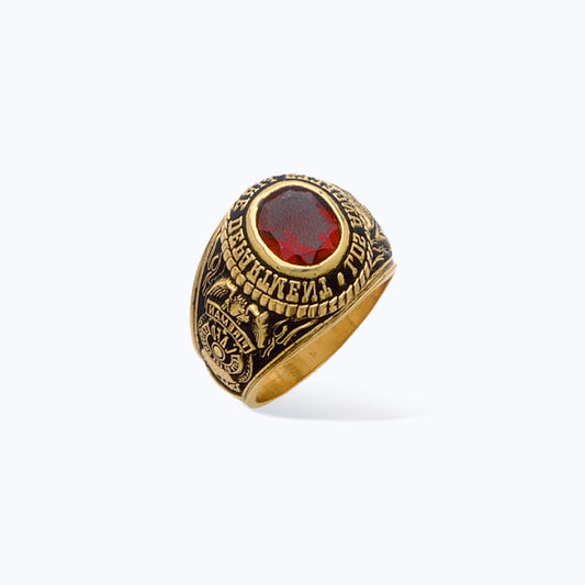 LAFD Badge Ring With Insignia's & Gemstone