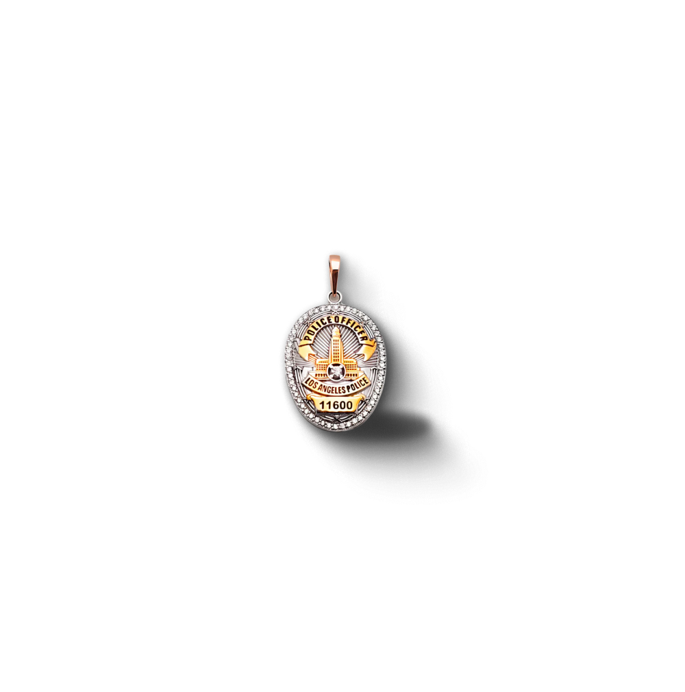 LAPD Diamond Frame Badge Pendant