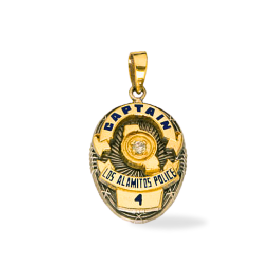 Los-Alamitos PD Medium Badge Pendant - Gold & Two Tone