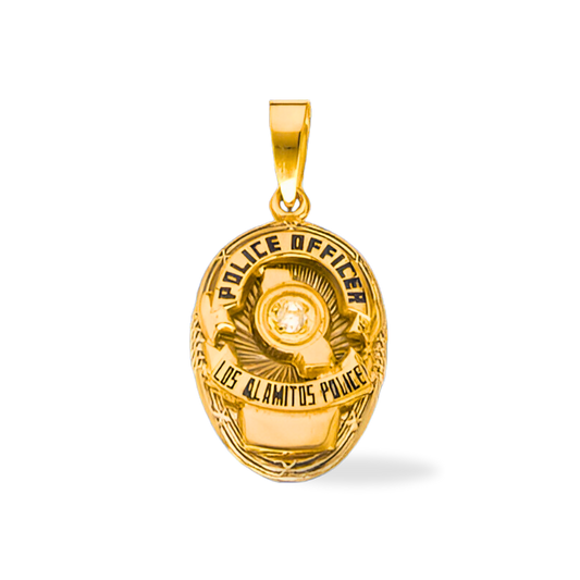 Los-Alamitos PD Medium Badge Pendant - Gold & Two Tone