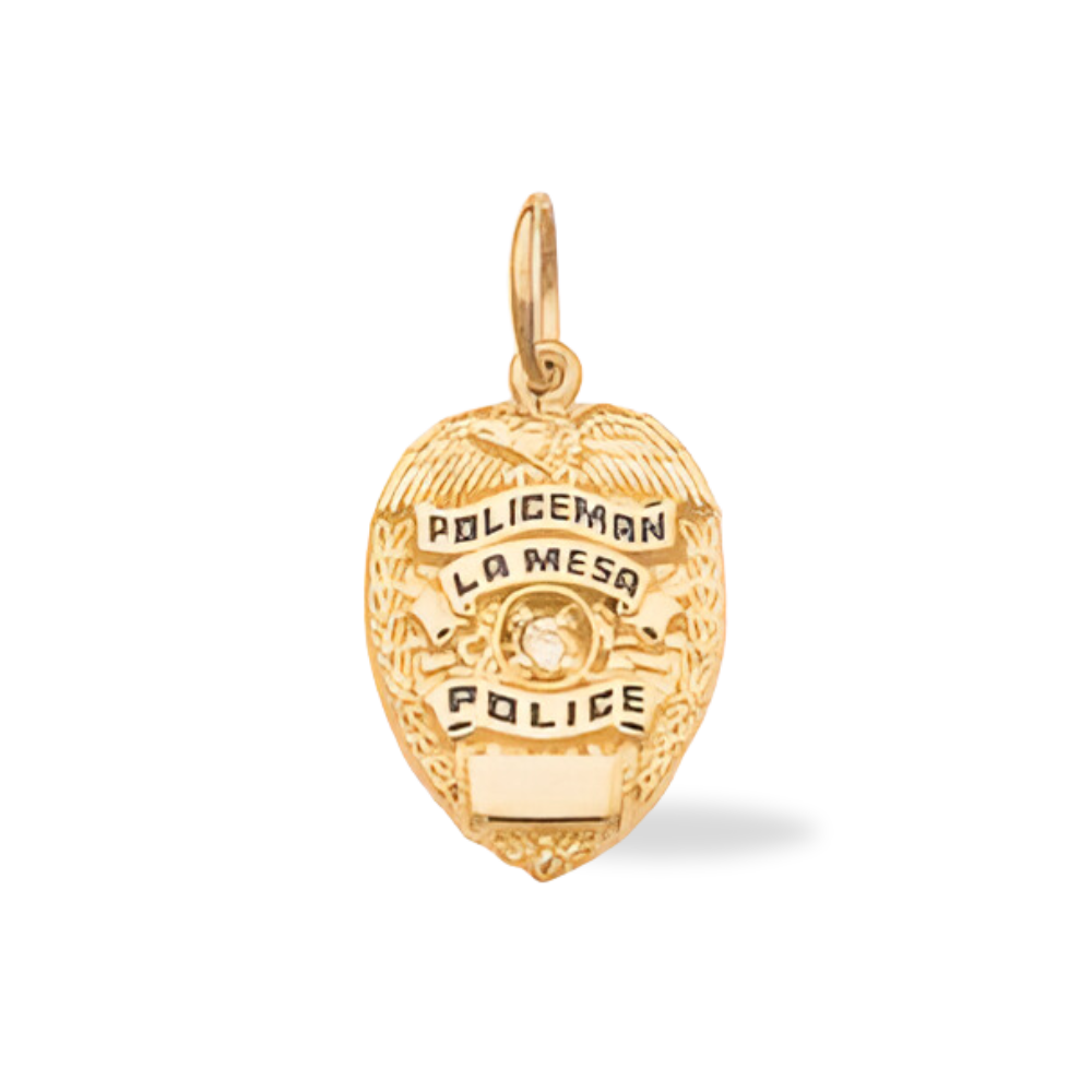 La Mesa Police Department Small Badge Pendant - Gold