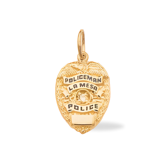 La Mesa Police Department Small Badge Pendant - Gold