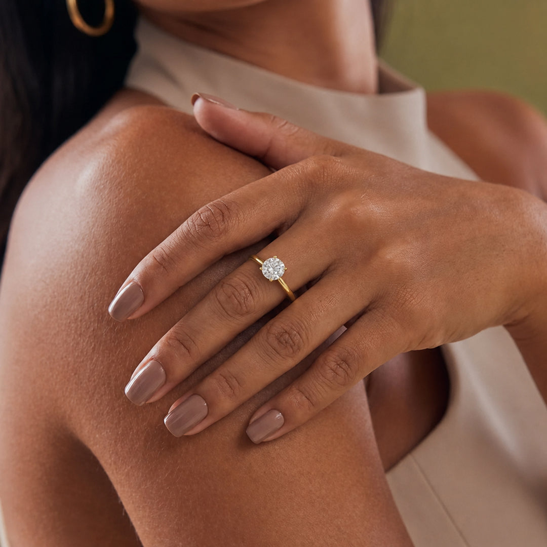 Lab Grown Round Brilliant Solitaire Diamond Ring - .75 Carat