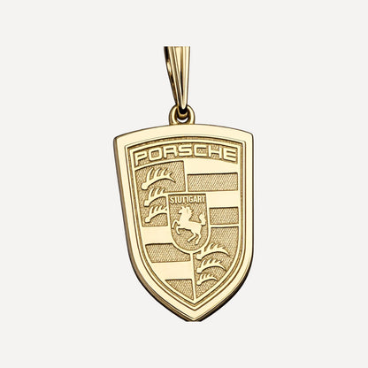 Beautifully Detailed Porsche Yellow or White Gold pendant