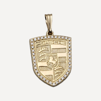 Finest Porsche Detailed gold & diamond pendant