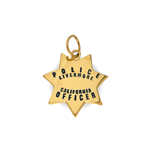 Livermore Police Department Medium Badge Pendant - Gold