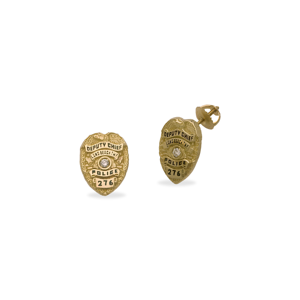 Long Beach Township Police Department Badge Earrings