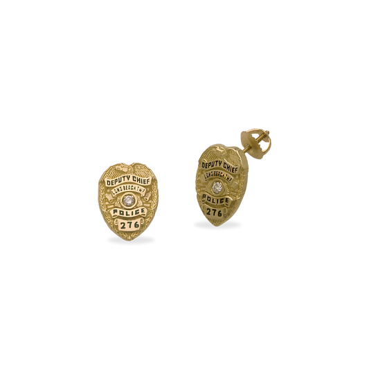 Long Beach Township PD Badge Earrings