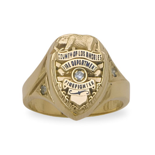 LACFD Badge Ladies Ring - Diamond & Gold