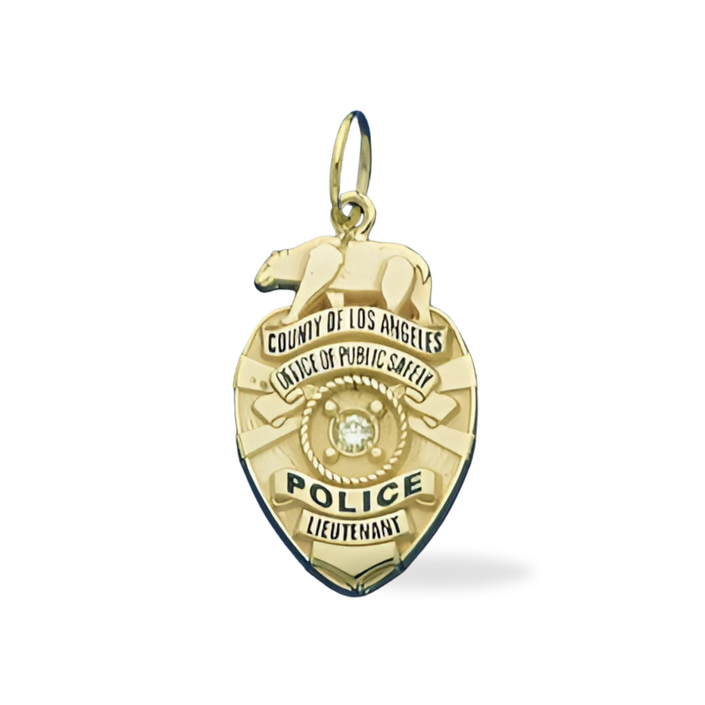 LA County Office of Public Safety Small Badge Pendant - Gold