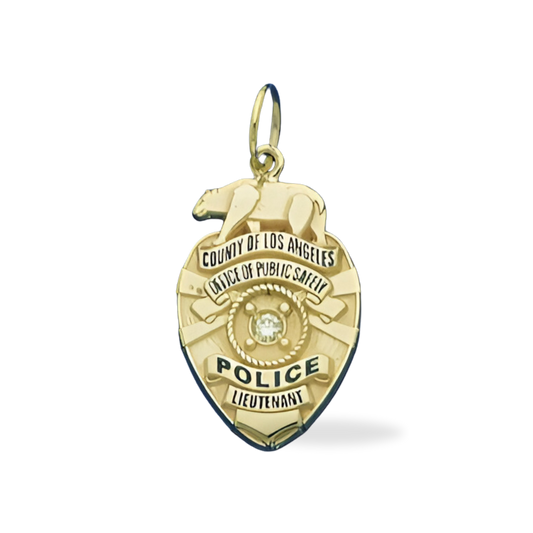 LA County Office of Public Safety Medium Badge Pendant - Gold