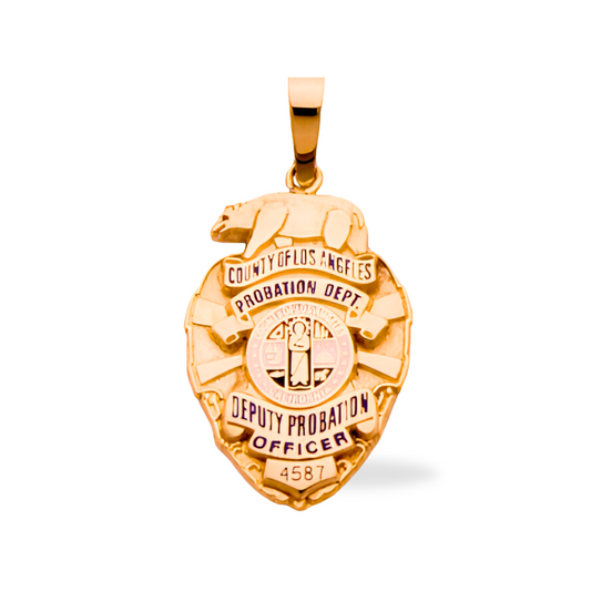 Los Angeles County Probation Department Small Badge Pendant - Gold