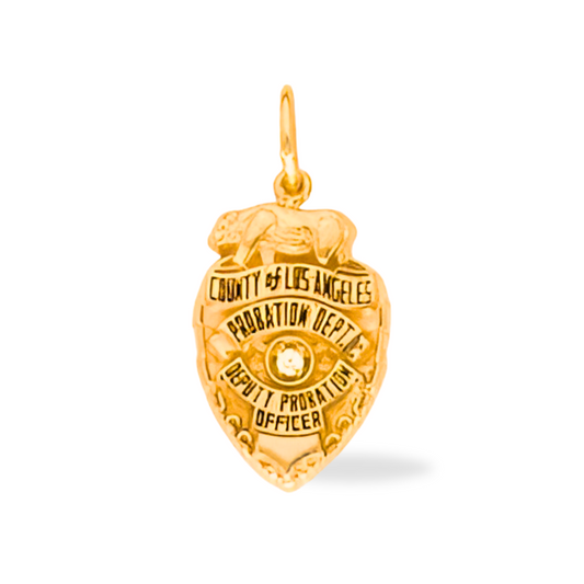 Los Angeles County Probation Department Small Badge Pendant - Gold