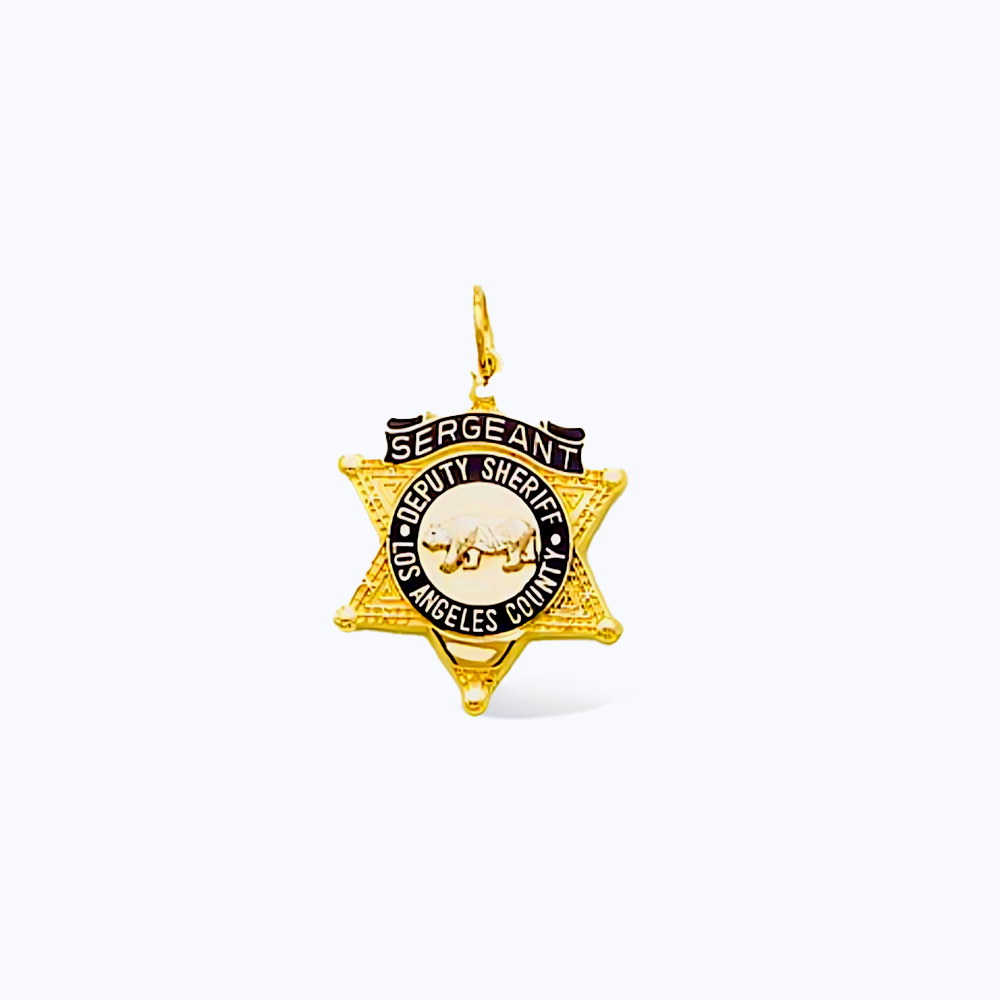 LACSD Badge Pendant With Ribbon - Sergeant