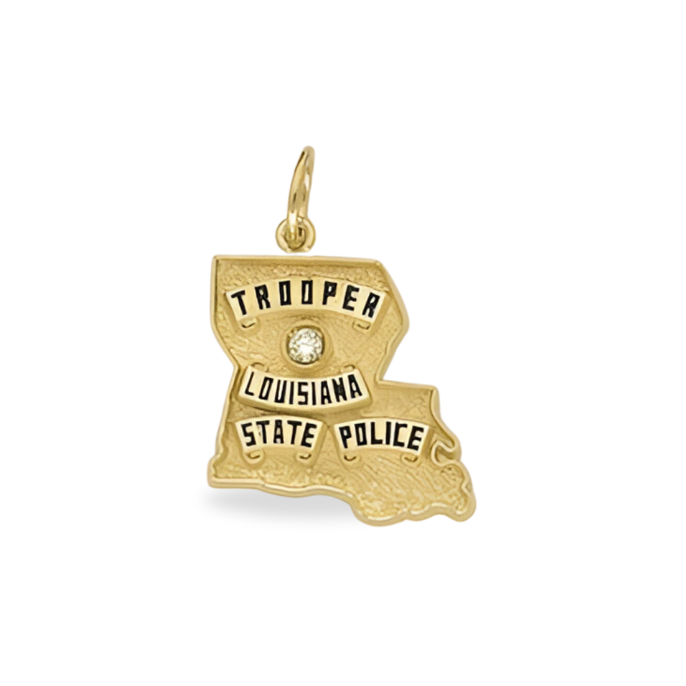 Louisiana State Police Small Badge Pendant - Gold