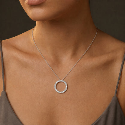 Circle Pendant - Diamond & Yellow Gold