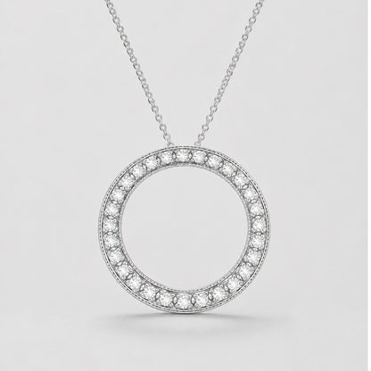 Circle Pendant - Diamond & Yellow Gold
