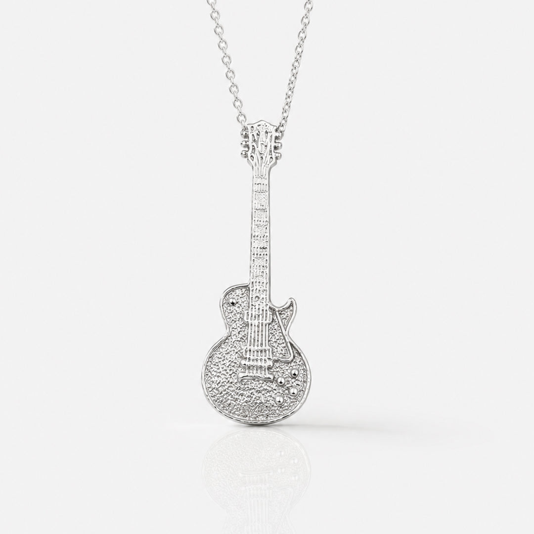 Les Paul Guitar Pendant / Necklace  / Charm - Silver & Gold