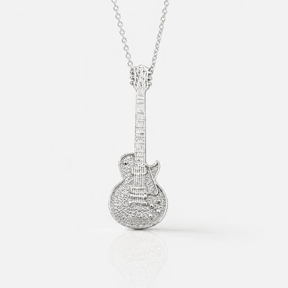 Les Paul Guitar Pendant / Necklace  / Charm - Silver & Gold
