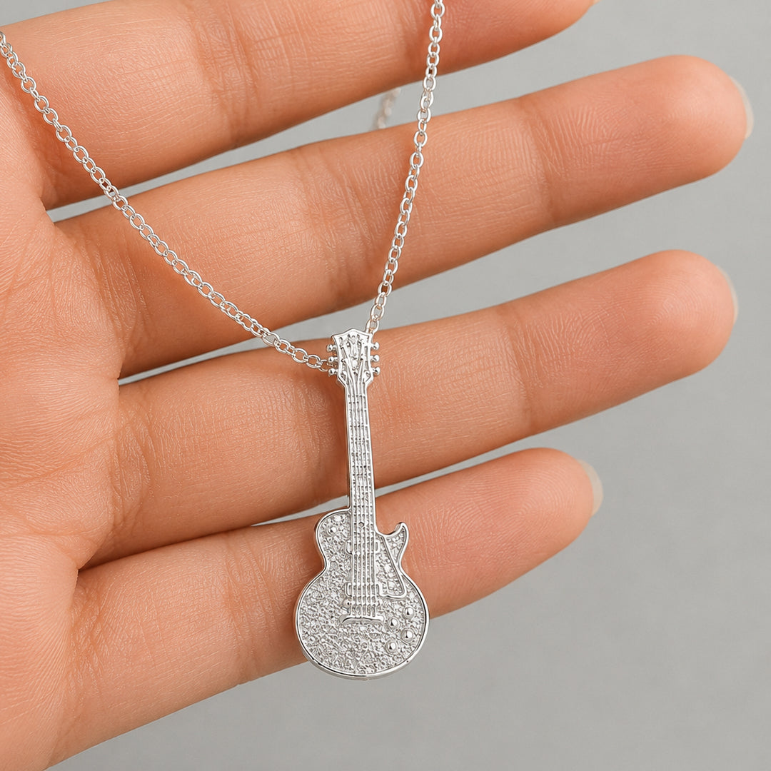 Les Paul Guitar Pendant / Necklace  / Charm - Silver & Gold