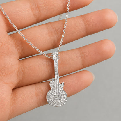 Les Paul Guitar Pendant / Necklace  / Charm - Silver & Gold