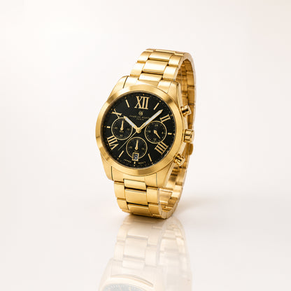 Charles Hubert Gold-Plated Stainless Steel Chronograph Quartz Watch