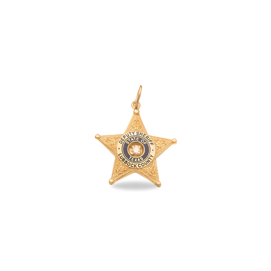 Lubbock Sheriff Department Medium Badge Pendant - Gold