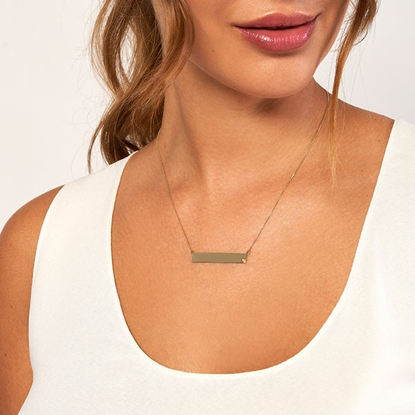 Popular Bar Necklace - Gold & Diamond