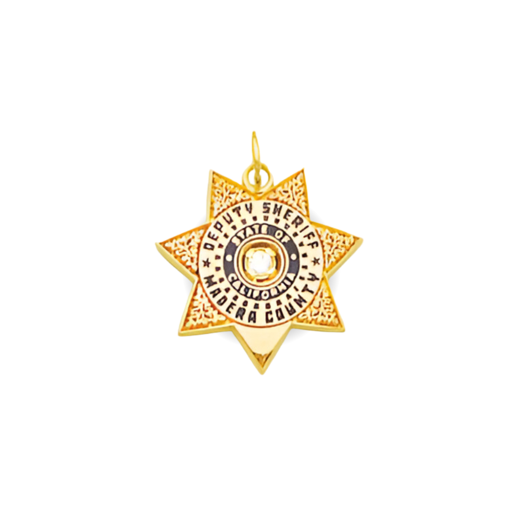 Madera County Sheriff Department Medium Badge Star Pendant - Gold