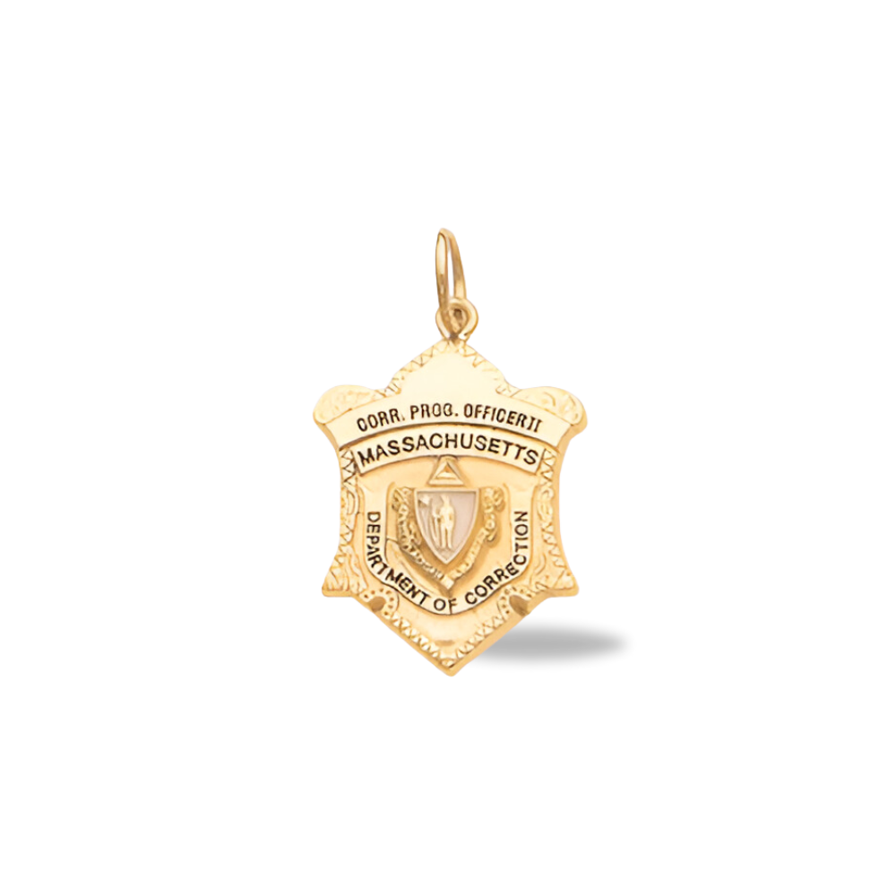 Massachusetts Dept. of Corrections Medium Badge Pendant - Gold