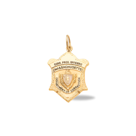 Massachusetts Dept. of Corrections Medium Badge Pendant - Gold