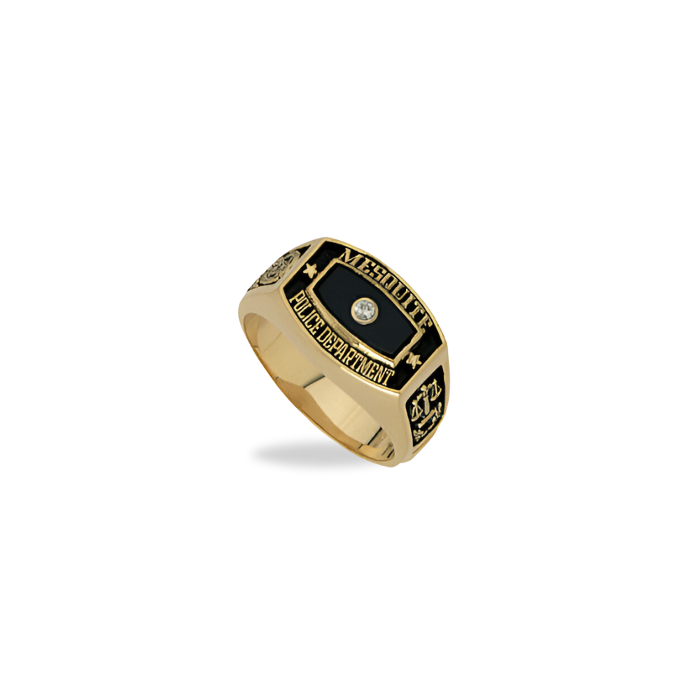 Mesquite Police Department Square Ring w/onyx & Diamond ...