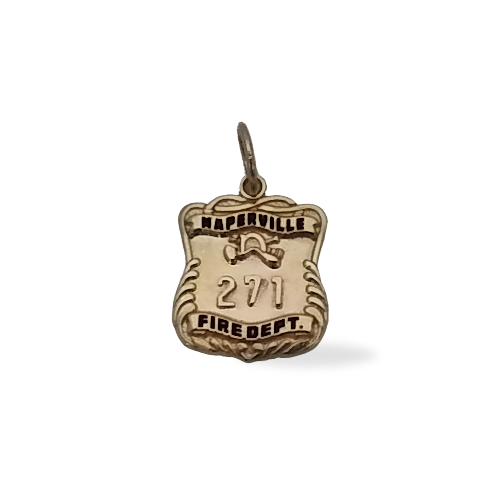 Naperville Fire Department Small Badge Pendant - Gold