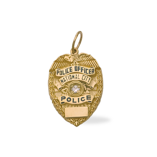 National City Police Department Medium Badge Pendant - Gold